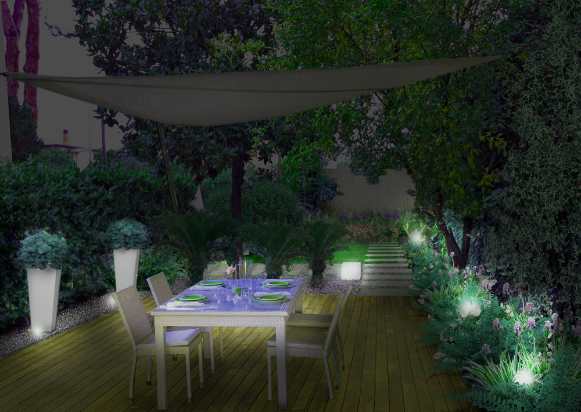 Il progetto del giardino nel Lazio - di notte