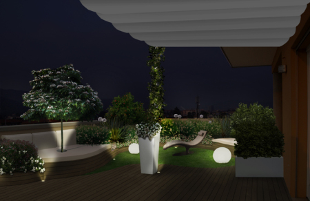 progetto giardino elaborazione fotografica notte